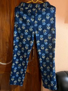 Navy Blue Floral Print Kurta