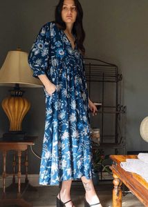 Bohemian Floral Print Midi Dress