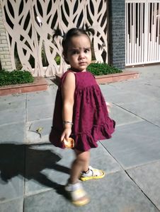 Burgundy Embroidery Frock