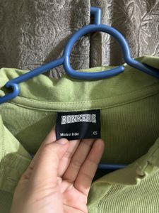 Green Polo Crop Top