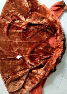 Faux Fur Collar Leather Coat