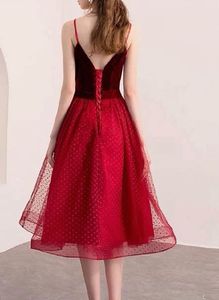 Red flared dress