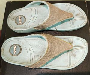 Bata Light Blue Flat Flip Flop Thongs For Women