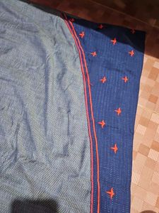 Stylish Blue Kurta with Red Embroidery