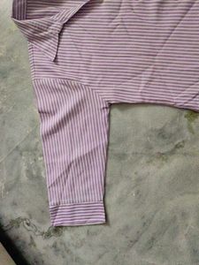 Striped Purple Button-Up Shirt