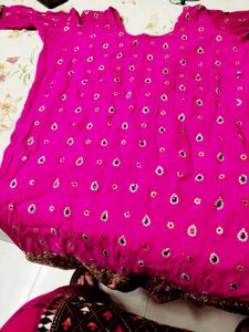 Vibrant Pink salwar suit with Sequins