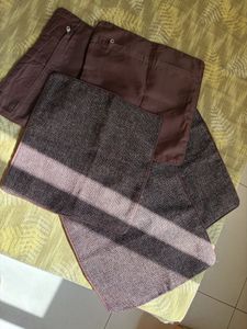 Set of 5 Brown Textured Pillow Covers