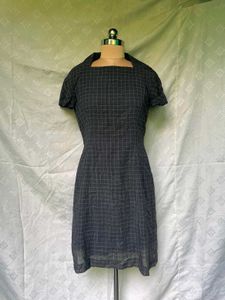 Chic Plaid Square Neck Dress