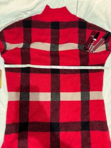 Checked Woollen Sweater dress