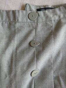 Gray Pleated Mini Skirt