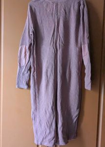 Comfortable Long Sleeve Peach Midi-Dress