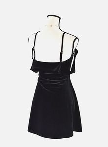 Chic Black Velvet Mini Dress