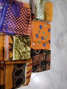 Assorted Sarees 6 pish new unused georgette saree