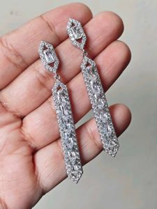 Elegant Drop Earrings with Crystals