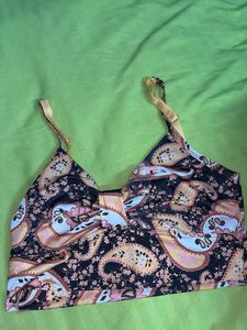 Paisley Print Crop Top Bralette