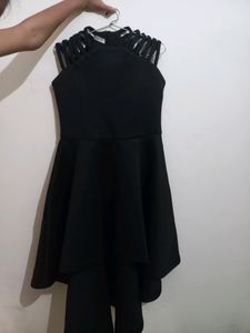 New High-low Black One Piece Dress