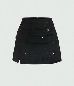 Savana Asymmetrical mini glitter skirt