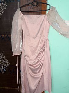 Elegant Pink Midi Dress