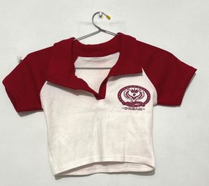 Red &amp; White Crop Polo T-Shirt