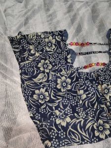 Floral Print Blouse with Beaded Straps