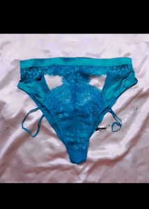 Teal Lace &amp; Satin Briefs 1