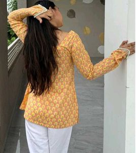 pearl lace short kurti