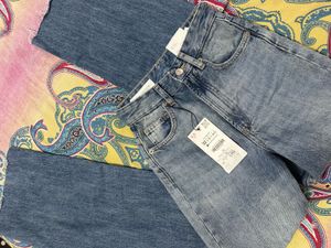Wide Leg Blue Denim Jeans