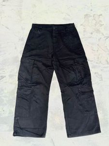 Black Wide Leg Cargo Pants