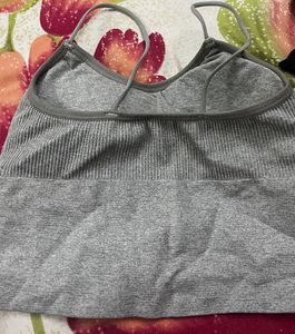 Grey Ribbed Bralette (padded)