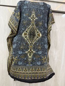Boho Grey Kaftan Tunic Top