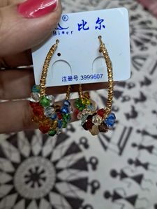 Combo Of Beautiful Crysta Hoops and Bracelet