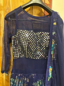 Stunning Blue Floral Ethnic Gown