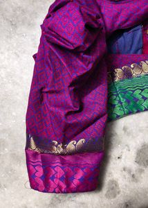 Vibrant Pink &amp; Purple Brocade Saree