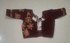Elegant Maroon Embroidered Blouse