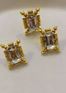 NewvVintage Crystal &amp; Gold Stud Earrings &amp; Ring