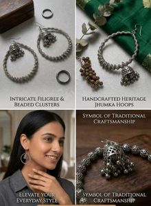 Boho Jhumka Hoop Earrings