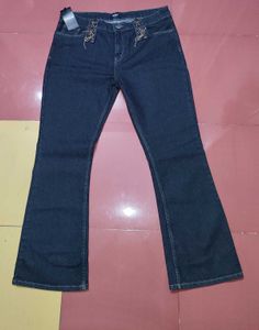 Y2k country inspired flared dark wash jeans
