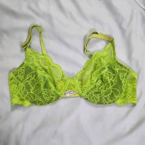 Neon Green Lace Bra