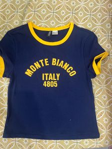 Navy Blue Crop T-Shirt