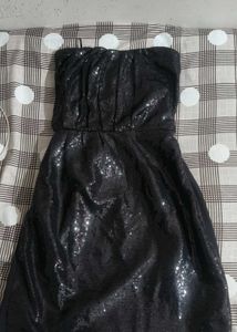Sparkling Black Strapless Dress