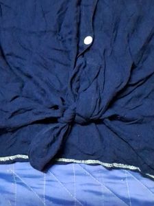 Navy blue knot top