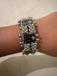 Unique Silver oxidised Ethnic Bracelet