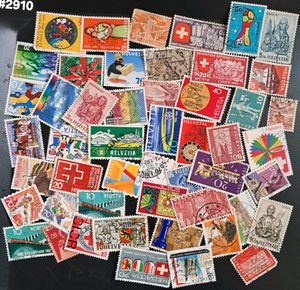 50 vintage HELVETIA Switzerland stamps