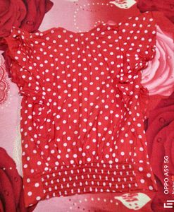 Trendy Tops Combo: Red Polka Dot &amp; Floral Print