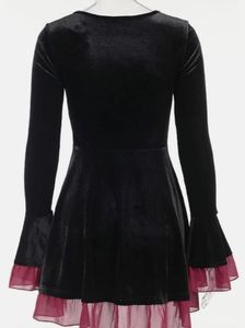 Gothic Velvet Dress with Bell Sleeves