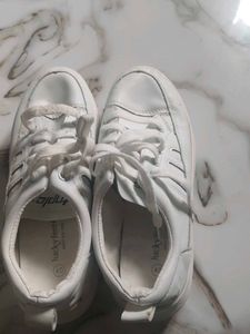 Classic White Lace-Up Sneakers