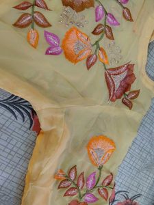beautiful hand embroidered frock suit