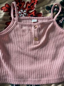 Ribbed Button-Up Crop Top