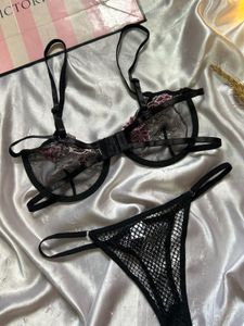 Black Lace Bra &amp; Panty Set