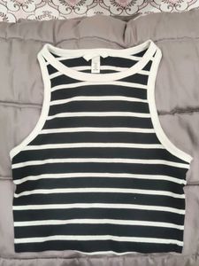 Striped Sleeveless Crop Top